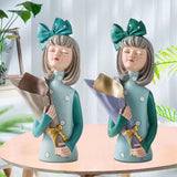 Maxbell Creative Girl Statue Figurines art crafts Desktop Salon Gift Gray
