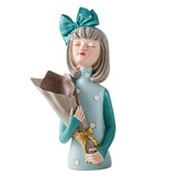 Maxbell Creative Girl Statue Figurines art crafts Desktop Salon Gift Gray