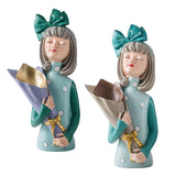 Maxbell Creative Girl Statue Figurines art crafts Desktop Salon Gift Gray