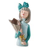 Maxbell Creative Girl Statue Figurines art crafts Desktop Salon Gift Gray