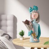 Maxbell Creative Girl Statue Figurines art crafts Desktop Salon Gift Gray