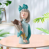 Maxbell Creative Girl Statue Figurines art crafts Desktop Salon Gift Gray