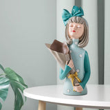 Maxbell Creative Girl Statue Figurines art crafts Desktop Salon Gift Gray