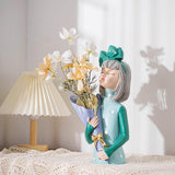Maxbell Creative Girl Statue Figurines art crafts Desktop Salon Gift Purple