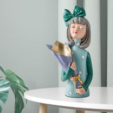 Maxbell Creative Girl Statue Figurines art crafts Desktop Salon Gift Purple