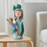 Maxbell Creative Girl Statue Figurines art crafts Desktop Salon Gift Purple