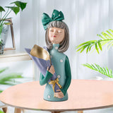Maxbell Creative Girl Statue Figurines art crafts Desktop Salon Gift Purple
