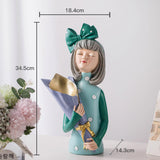 Maxbell Creative Girl Statue Figurines art crafts Desktop Salon Gift Purple