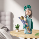 Maxbell Creative Girl Statue Figurines art crafts Desktop Salon Gift Purple