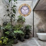 Maxbell Outdoor Hanging Clock Waterproof Temperature Display for Living Room