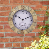 Maxbell Outdoor Hanging Clock Waterproof Temperature Display for Living Room