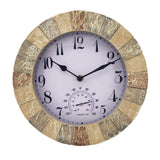 Maxbell Outdoor Hanging Clock Waterproof Temperature Display for Living Room