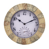 Maxbell Outdoor Hanging Clock Waterproof Temperature Display for Living Room