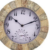 Maxbell Outdoor Hanging Clock Waterproof Temperature Display for Living Room