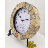 Maxbell Outdoor Hanging Clock Waterproof Temperature Display for Living Room