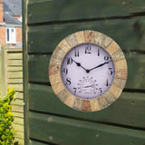 Maxbell Outdoor Hanging Clock Waterproof Temperature Display for Living Room