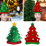 Maxbell Christmas Tree Hat Photo Props Adults Xmas Headgear for Masquerade Holiday Green