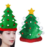 Maxbell Christmas Tree Hat Photo Props Adults Xmas Headgear for Masquerade Holiday Green