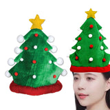 Maxbell Christmas Tree Hat Photo Props Adults Xmas Headgear for Masquerade Holiday Green