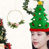 Maxbell Christmas Tree Hat Photo Props Adults Xmas Headgear for Masquerade Holiday Green