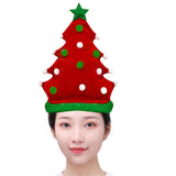 Maxbell Christmas Tree Hat Photo Props Adults Xmas Headgear for Masquerade Holiday Red