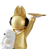 Maxbell Statue Storage Tray Figurine Sculpture Decor for Home TV Cabinet Restaurant Golden