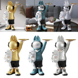 Maxbell Statue Storage Tray Figurine Sculpture Decor for Home TV Cabinet Restaurant Golden