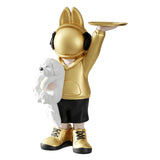 Maxbell Statue Storage Tray Figurine Sculpture Decor for Home TV Cabinet Restaurant Golden