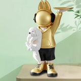 Maxbell Statue Storage Tray Figurine Sculpture Decor for Home TV Cabinet Restaurant Golden