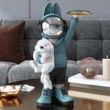 Maxbell Statue Storage Tray Figurine Sculpture Decor for Home TV Cabinet Restaurant Blue