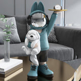 Maxbell Statue Storage Tray Figurine Sculpture Decor for Home TV Cabinet Restaurant Blue