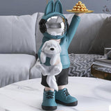 Maxbell Statue Storage Tray Figurine Sculpture Decor for Home TV Cabinet Restaurant Blue