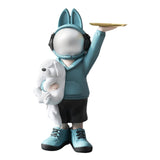 Maxbell Statue Storage Tray Figurine Sculpture Decor for Home TV Cabinet Restaurant Blue