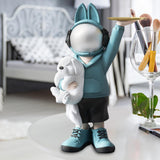 Maxbell Statue Storage Tray Figurine Sculpture Decor for Home TV Cabinet Restaurant Blue