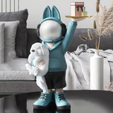 Maxbell Statue Storage Tray Figurine Sculpture Decor for Home TV Cabinet Restaurant Blue