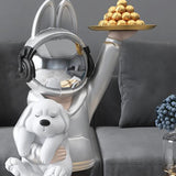 Maxbell Statue Storage Tray Figurine Sculpture Decor for Home TV Cabinet Restaurant Silver