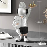 Maxbell Statue Storage Tray Figurine Sculpture Decor for Home TV Cabinet Restaurant Silver