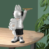 Maxbell Statue Storage Tray Figurine Sculpture Decor for Home TV Cabinet Restaurant Silver