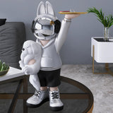 Maxbell Statue Storage Tray Figurine Sculpture Decor for Home TV Cabinet Restaurant Silver
