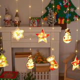 Maxbell Christmas String Lights Fairy Curtain Lights Waterproof for New Year Outdoor Warm White