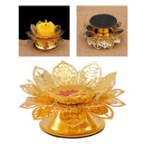 Maxbell Candle Holder Decorative Gold Lotus Flower Candlestick for Desktop Wedding