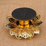 Maxbell Candle Holder Decorative Gold Lotus Flower Candlestick for Desktop Wedding