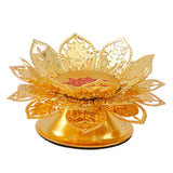 Maxbell Candle Holder Decorative Gold Lotus Flower Candlestick for Desktop Wedding