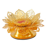 Maxbell Candle Holder Decorative Gold Lotus Flower Candlestick for Desktop Wedding