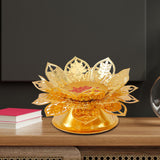 Maxbell Candle Holder Decorative Gold Lotus Flower Candlestick for Desktop Wedding