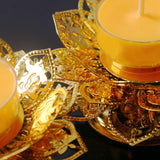 Maxbell Candle Holder Decorative Gold Lotus Flower Candlestick for Desktop Wedding