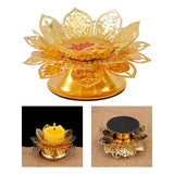 Maxbell Candle Holder Decorative Gold Lotus Flower Candlestick for Desktop Wedding