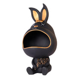 Maxbell Rabbit Figurine Organizer Candy Trinket Storage Box Tray Home Decoration Black