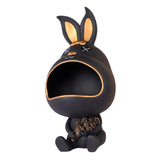 Maxbell Rabbit Figurine Organizer Candy Trinket Storage Box Tray Home Decoration Black
