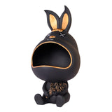 Maxbell Rabbit Figurine Organizer Candy Trinket Storage Box Tray Home Decoration Black